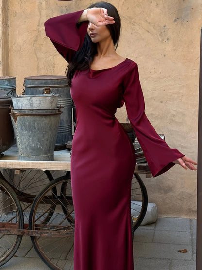 Natalie | Elegant long sleeve maxi dress with flowing fit