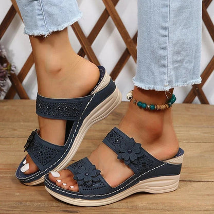 Belinda | Women’s Floral Wedge Sandals | Stylish