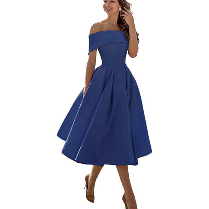 Paisley | Women’s off shoulder cocktail midi dress