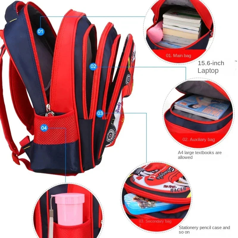 Declan | Kids' Racing Backpack with Spacious Storage for School Adventures