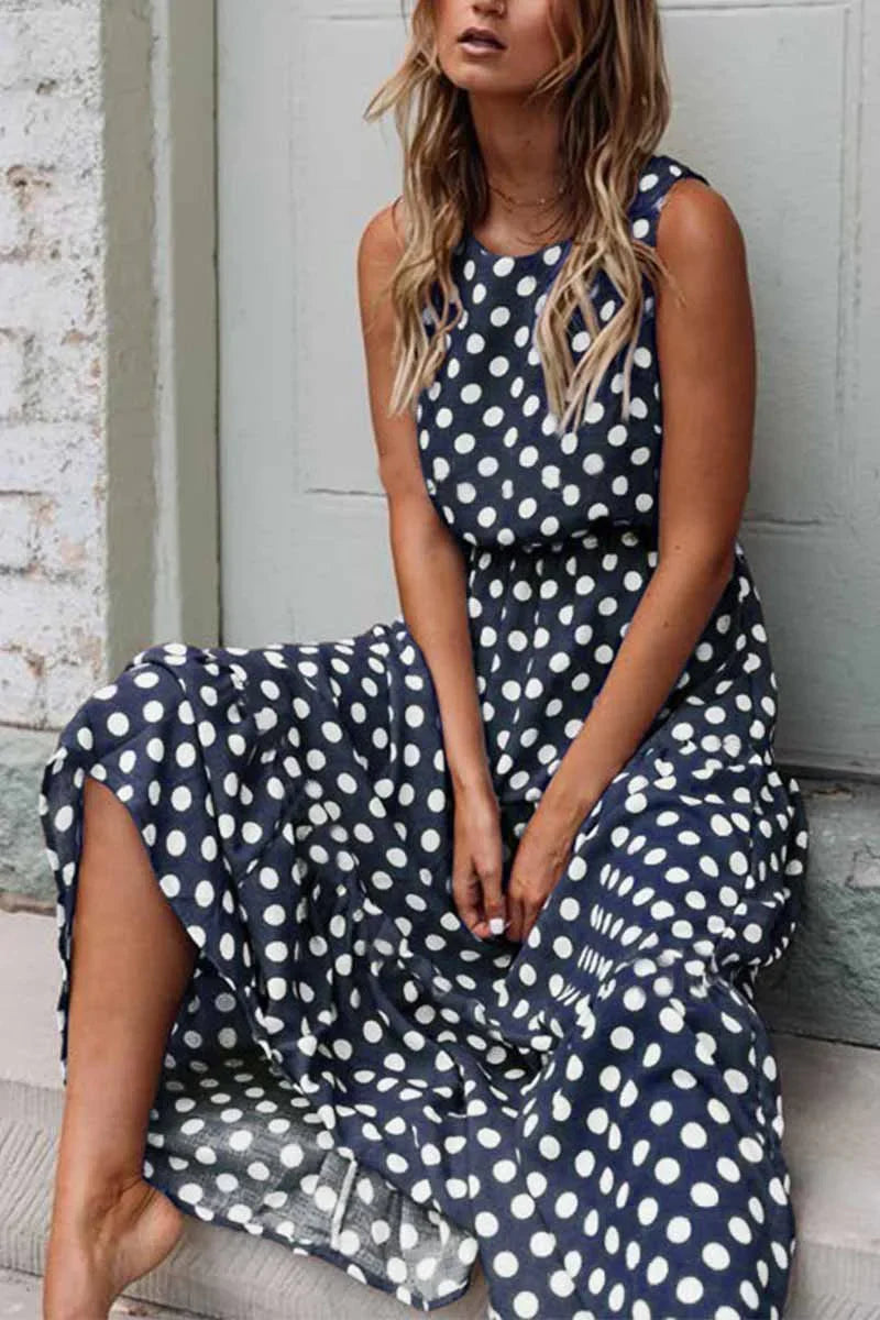 Perla | Women’s Modern Sleeveless Maxi Dress with Flowing Skirt