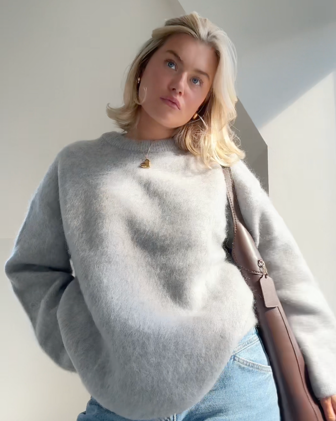 Chloe | Mohair Blend Pullover with Crew Neck