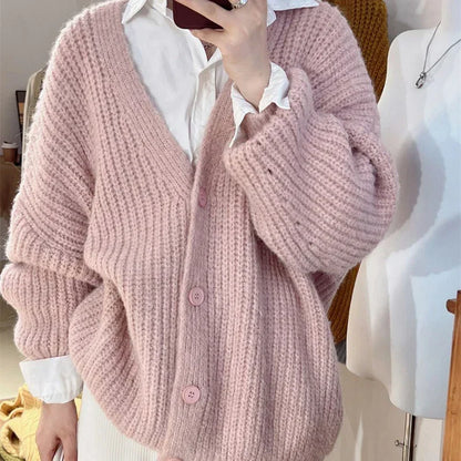 Janet | Women's Oversized Knit Cardigan with Buttons