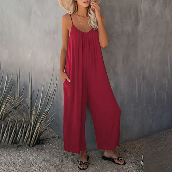 Lily | Women's Casual Wide Leg Summer Jumpsuit with Pockets