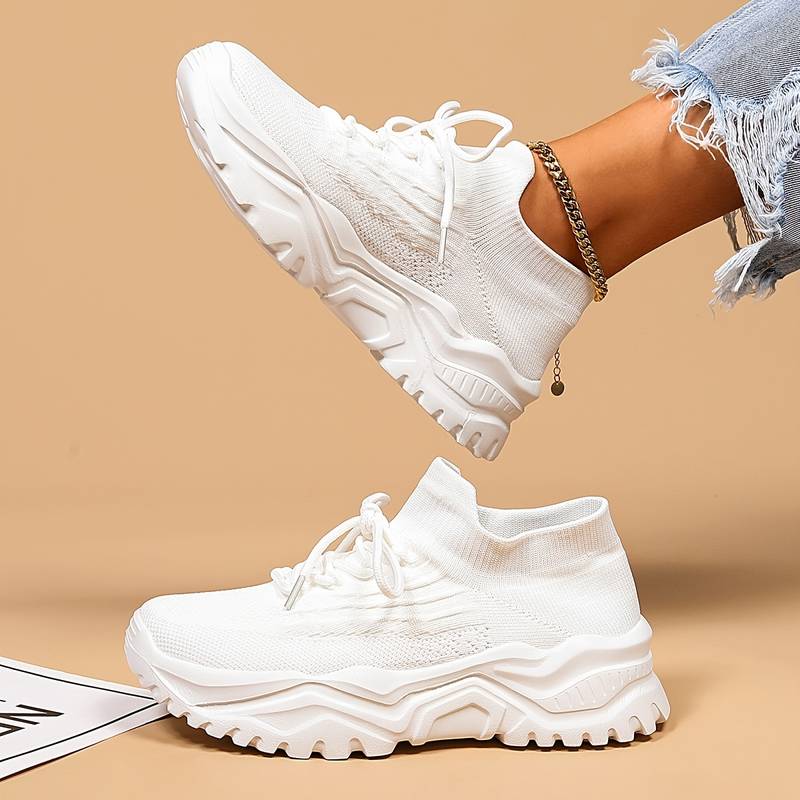 Ivory | Women’s Breathable Knit Sneakers with Orthopedic Design | Comfort