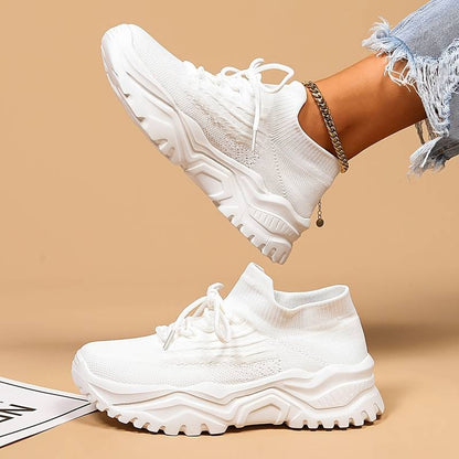 Ivory | Women’s Breathable Knit Sneakers with Orthopedic Design | Comfort