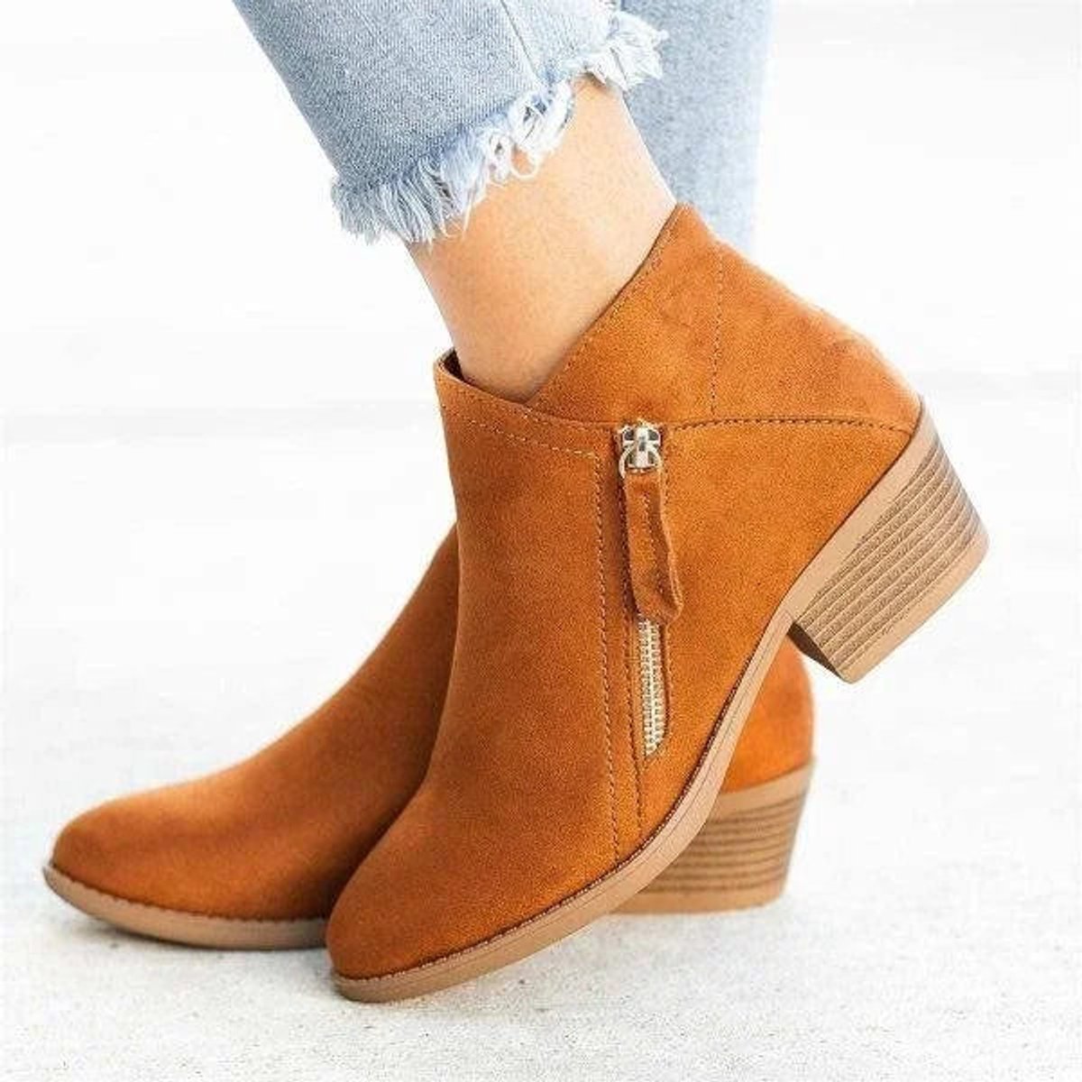 Emma | Women's Low Heel Ankle Boots with Side-Zip