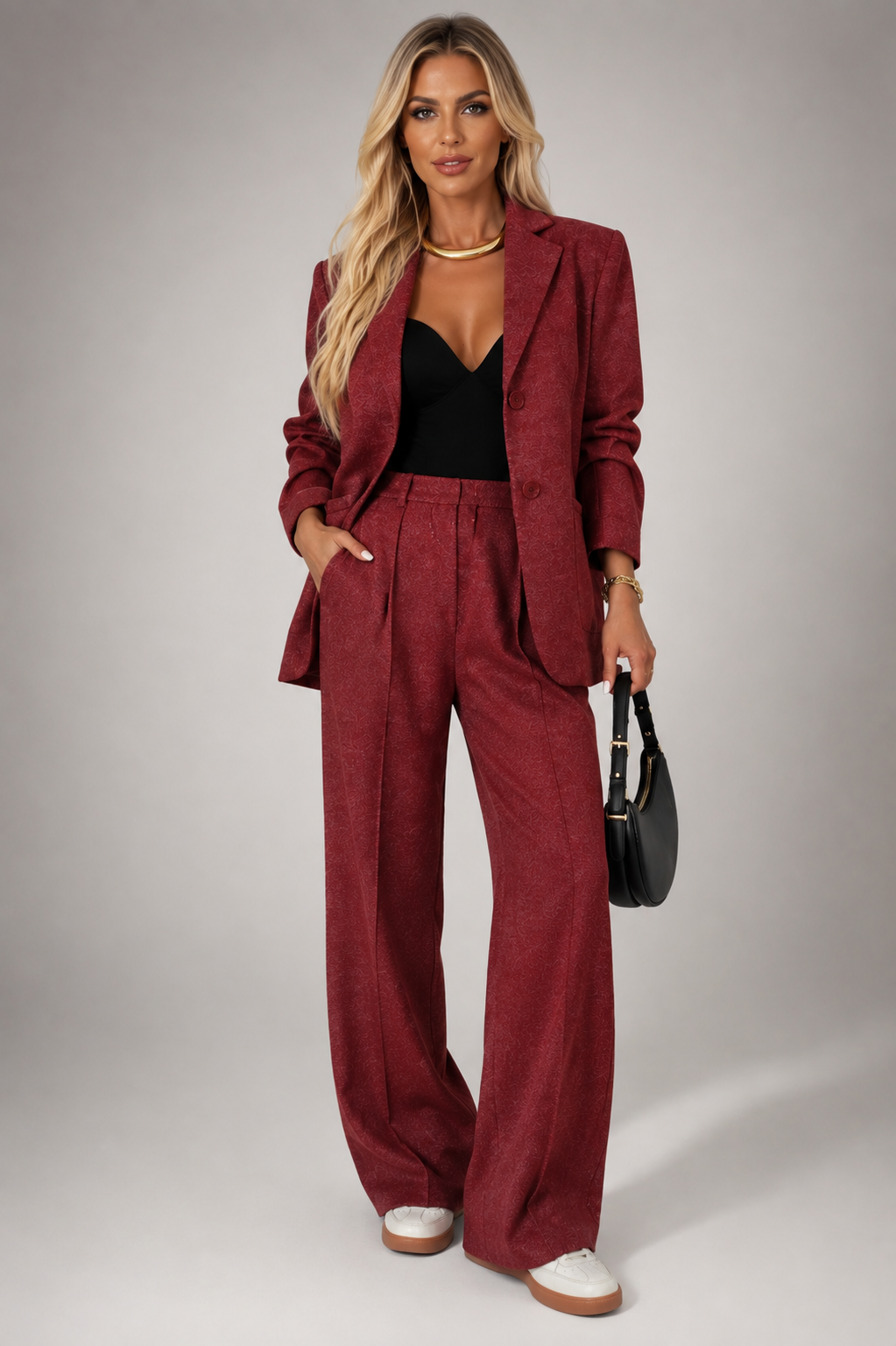 Berkley | Women Oversized Blazer With Wide-Leg Pants Set | Relaxed