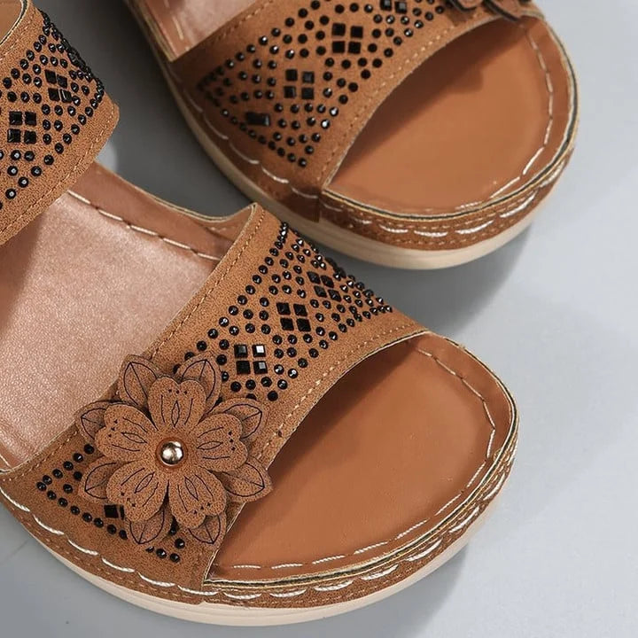 Belinda | Women’s Floral Wedge Sandals | Stylish