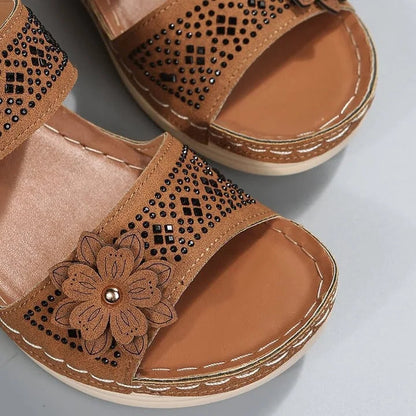Belinda | Women’s Floral Wedge Sandals | Stylish