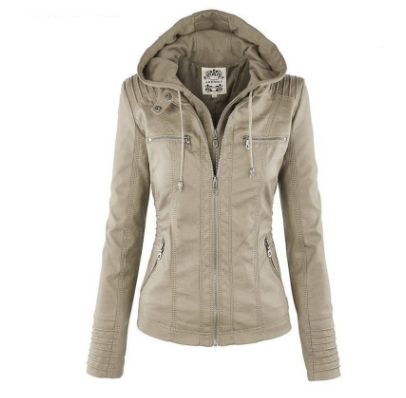 Nicole | Casual Leather Jacket with Zipper Detail
