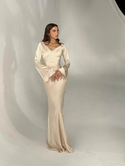 Natalie | Elegant long sleeve maxi dress with flowing fit