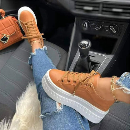 Calvera | Women Sneakers with Thick Sole and Lace Up Design