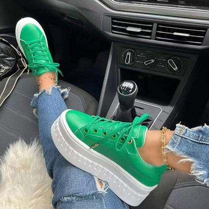 Calvera | Women Sneakers with Thick Sole and Lace Up Design