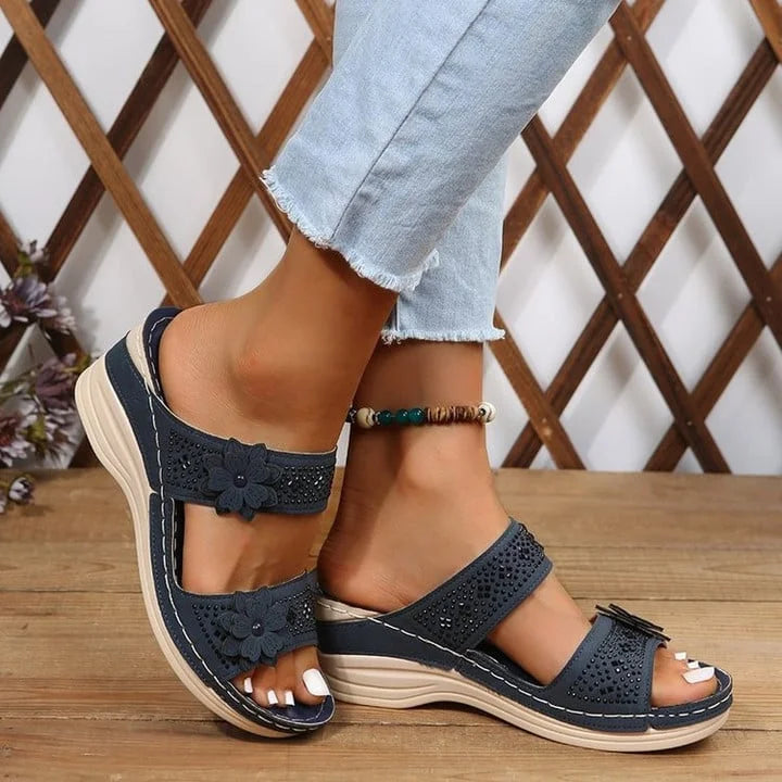 Belinda | Women’s Floral Wedge Sandals | Stylish