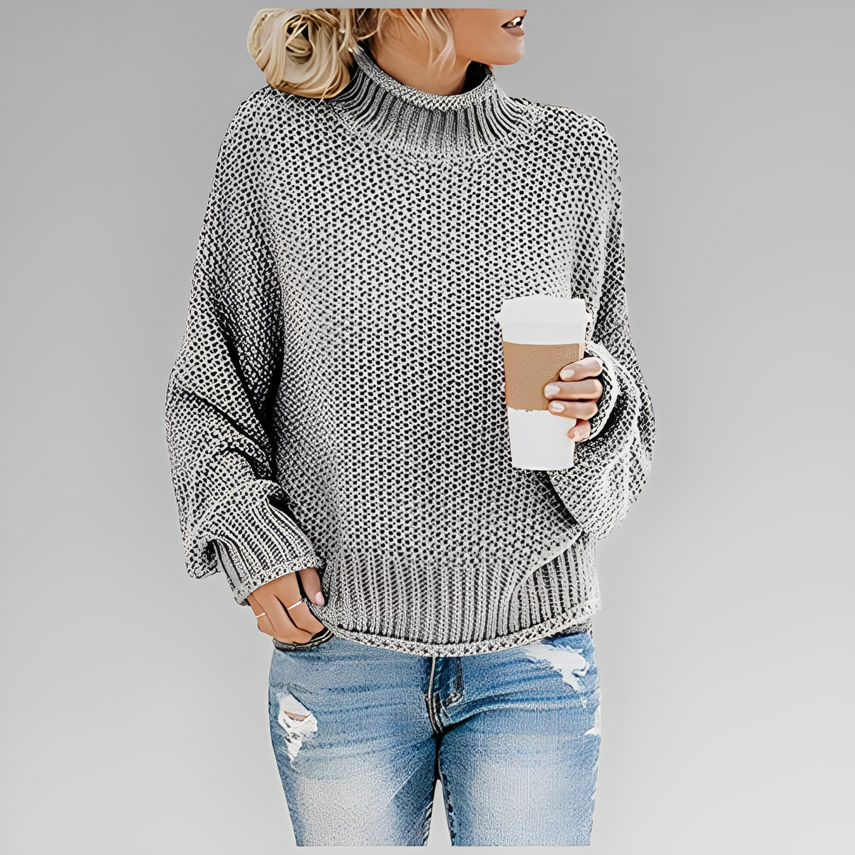 Ashley | Chunky Knit Pullover with High Neck