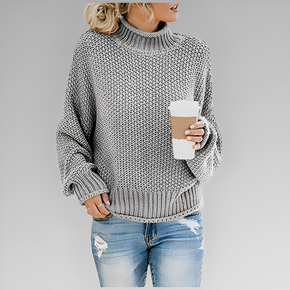 Ashley | Chunky Knit Pullover with High Neck