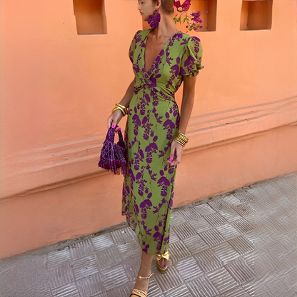 Penelope | Women Elegant Summer Dress with Floral Print