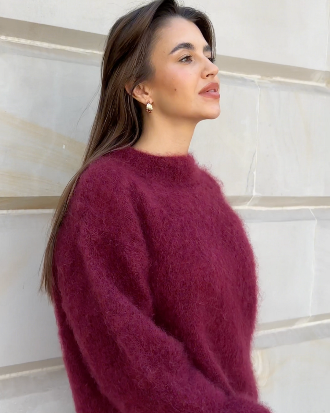 Chloe | Mohair Blend Pullover with Crew Neck