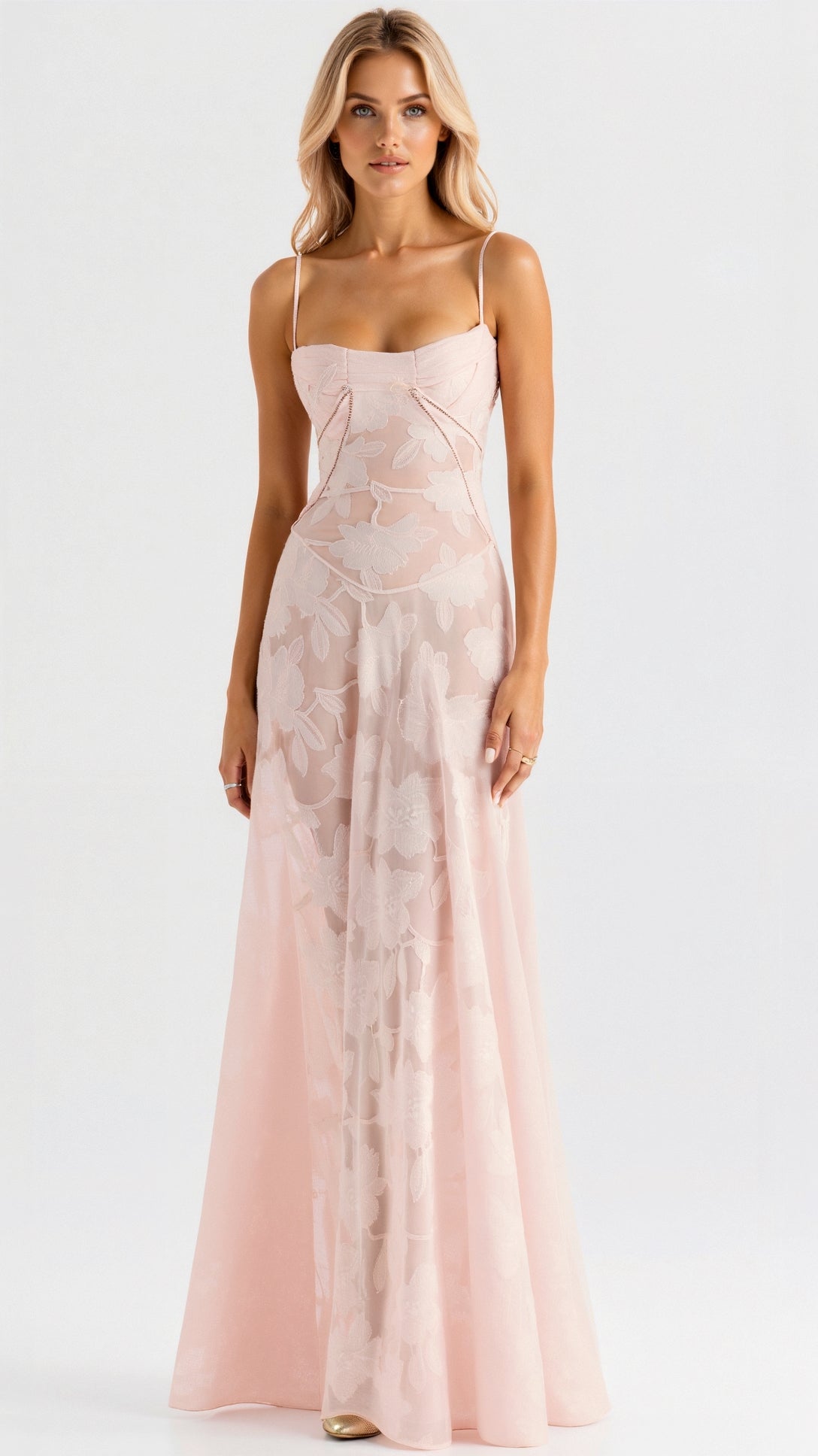 Grace | Women's slip maxi dress with spaghetti straps for weddings