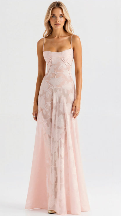Grace | Women's slip maxi dress with spaghetti straps for weddings