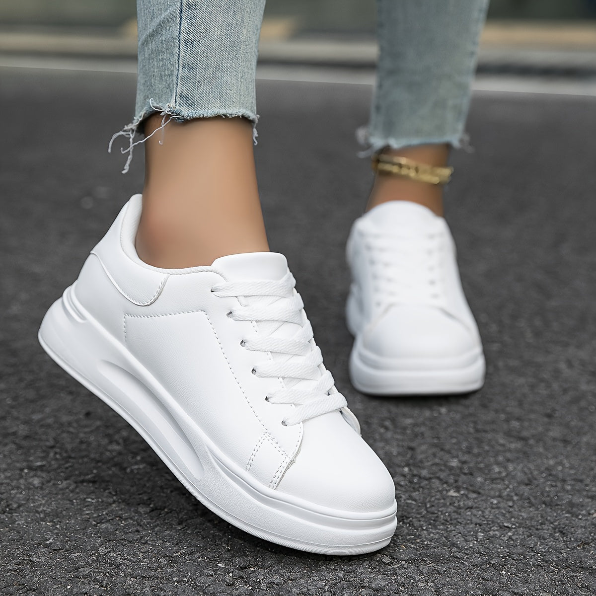 Barbara | Women's Leather Sneakers with Lace-Up Closure