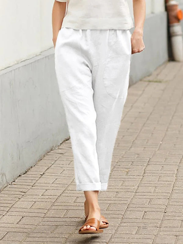 Arlette | Women’s Relaxed Mid-Rise Tapered Trousers | Comfortable