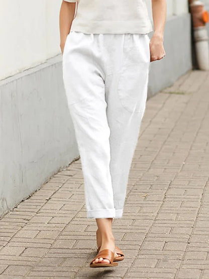 Arlette | Women’s Relaxed Mid-Rise Tapered Trousers | Comfortable