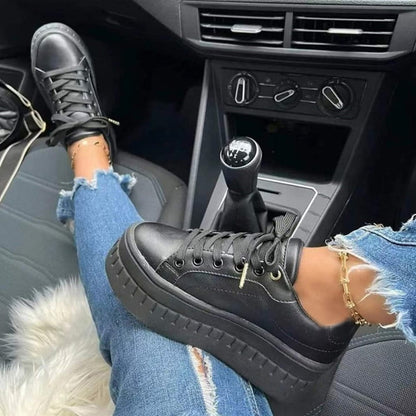 Calvera | Women Sneakers with Thick Sole and Lace Up Design