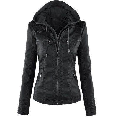 Nicole | Casual Leather Jacket with Zipper Detail