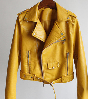 Helen | Women's Belted Leather Jacket with Asymmetrical Zip