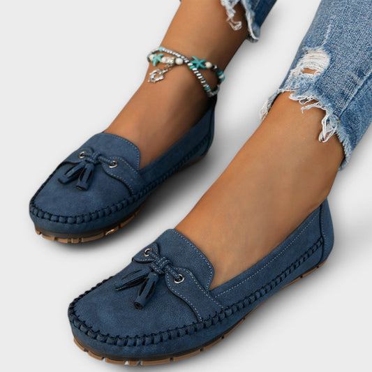 Orlina | Women Loafers with Slip On Design and Decorative Tassel Detail