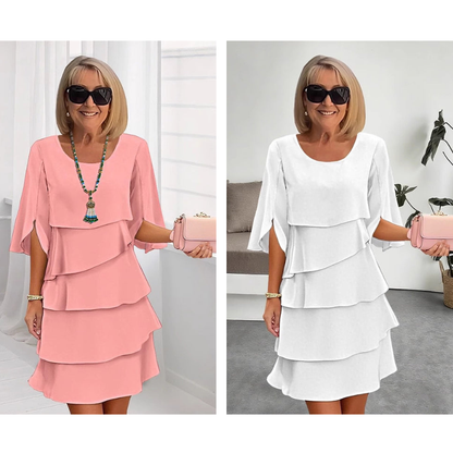 Riley | Women’s chic layered dress with puff sleeves