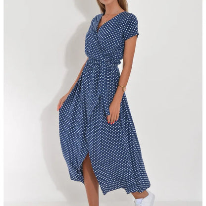 Layla | Elegant Midi Dress with Polka Dot Print