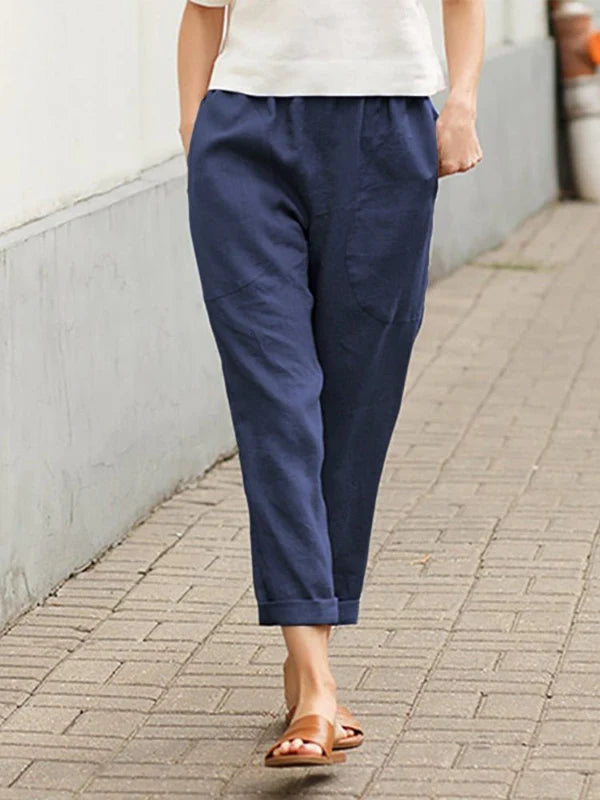 Arlette | Women’s Relaxed Mid-Rise Tapered Trousers | Comfortable
