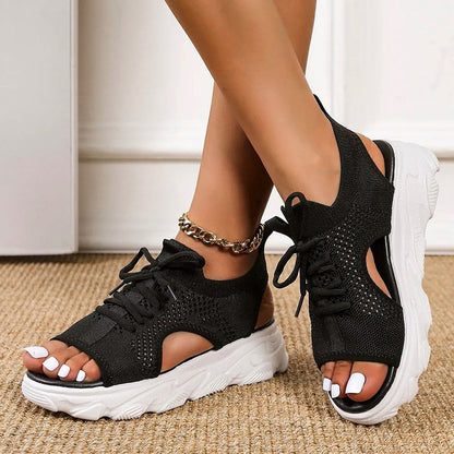 Alethea | Women’s Sporty Lace-Up Sandals with Adjustable Straps | Trendy