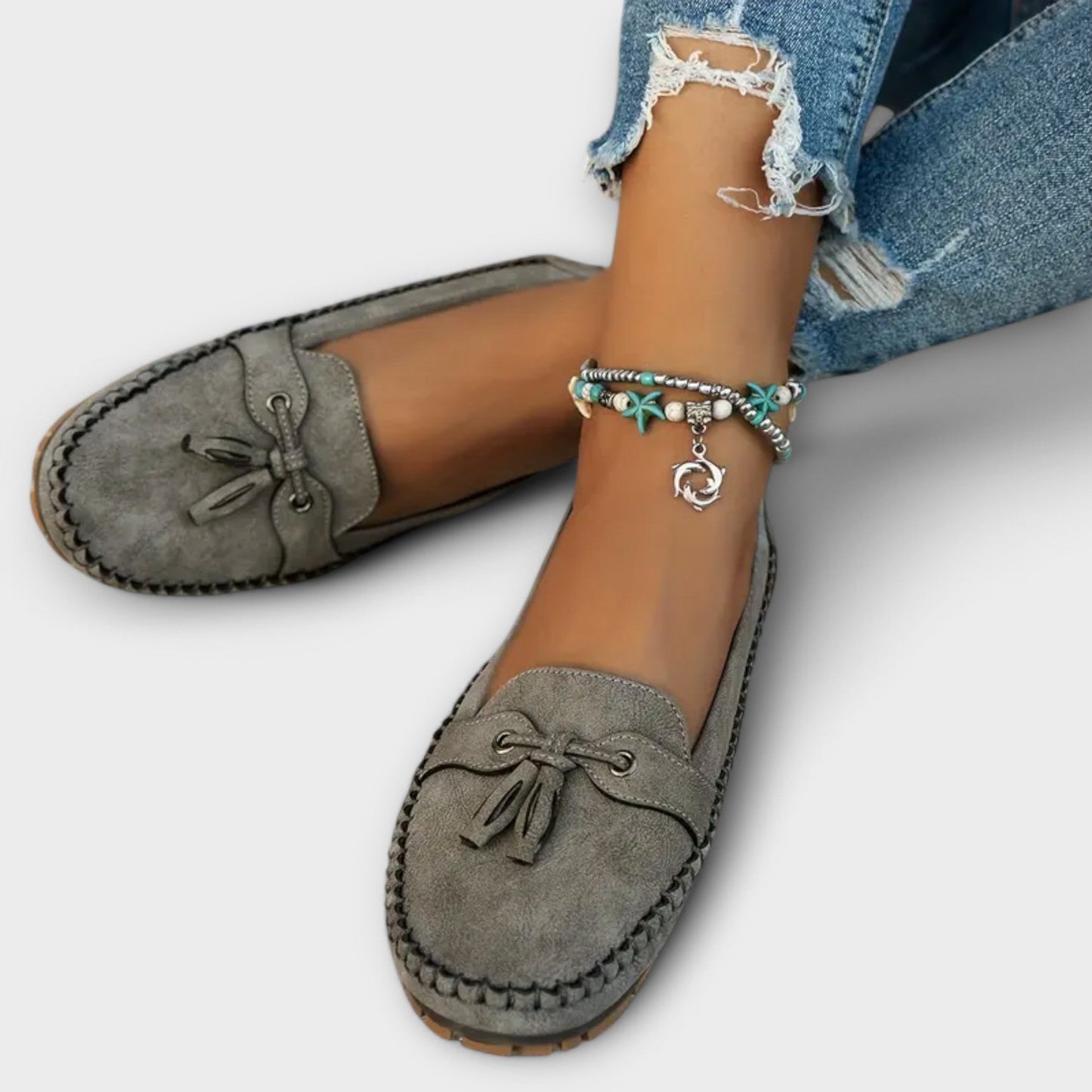 Orlina | Women Loafers with Slip On Design and Decorative Tassel Detail