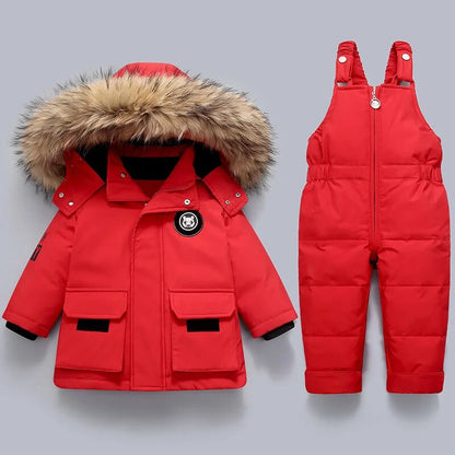 George | Kids' Hooded Winter Jacket and Overalls Set