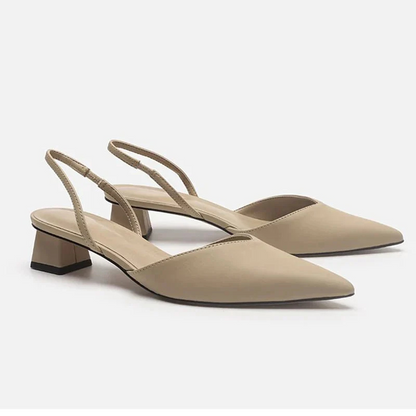 Velmira | Women Slingback Sandals with Pointed Toe and Low Heel