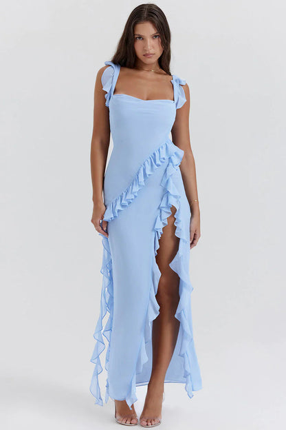 Elora | Women’s Ruffle-Trim Midi Dress | Stylish