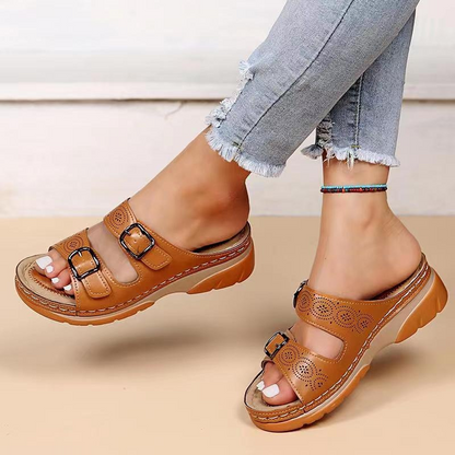 Isolde | Women’s Cushioned Slide-On Sandals with Adjustable Straps | Comfort