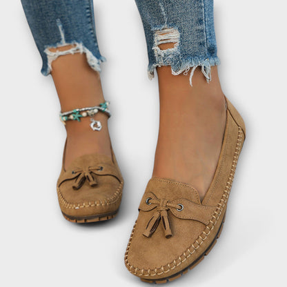 Orlina | Women Loafers with Slip On Design and Decorative Tassel Detail