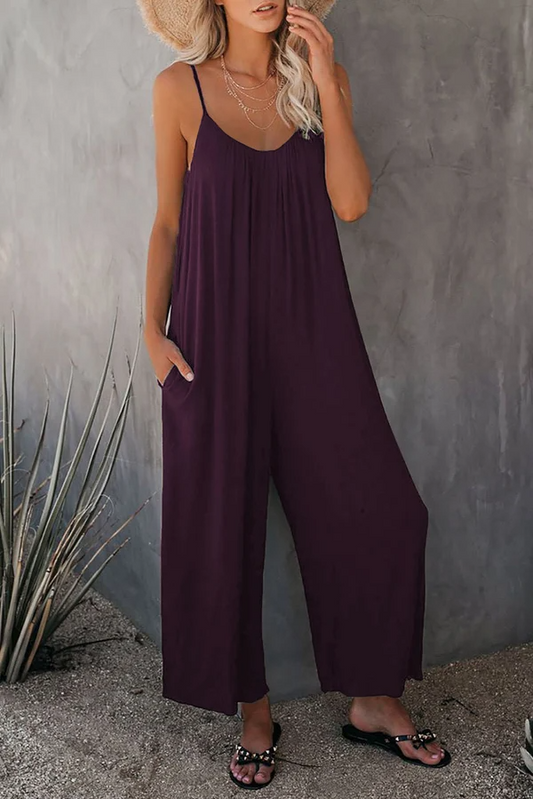 Lily | Women's Casual Wide Leg Summer Jumpsuit with Pockets