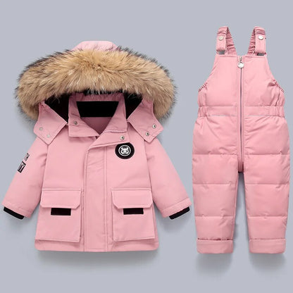 George | Kids' Hooded Winter Jacket and Overalls Set
