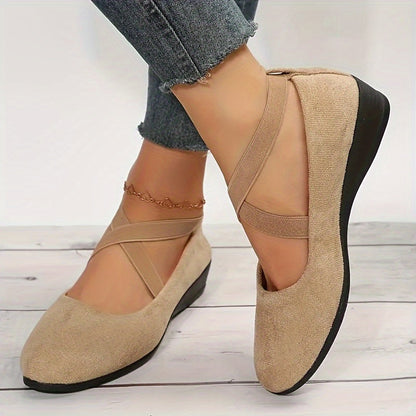 Novalie | Women’s Cross-Strap Ballet Flats | Chic