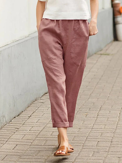 Arlette | Women’s Relaxed Mid-Rise Tapered Trousers | Comfortable