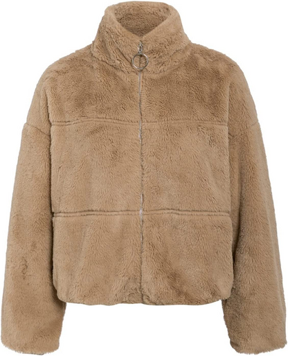 Aurora | Plush Jacket with Stand Collar and Zip Closure