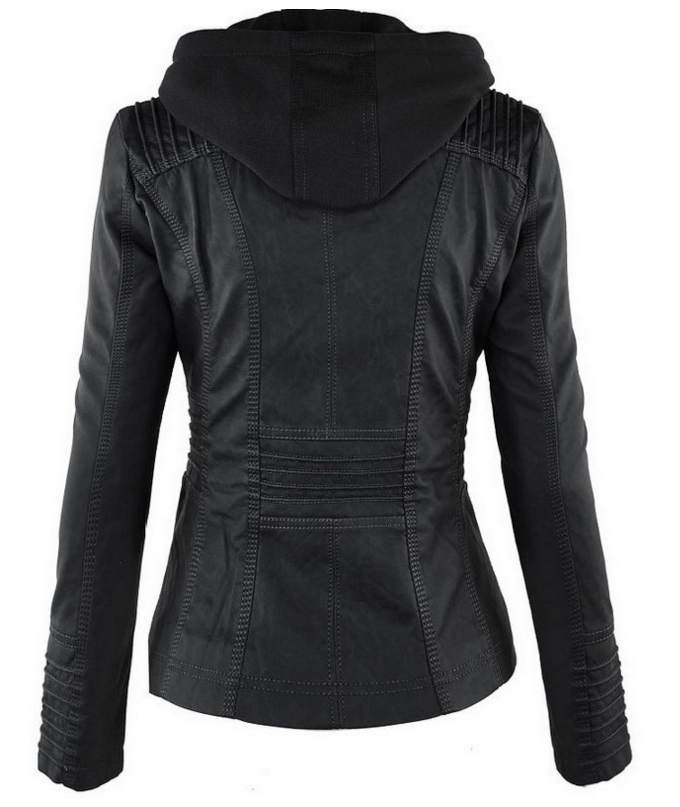Nicole | Casual Leather Jacket with Zipper Detail