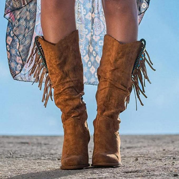 Abigail | Western Cowboy Boots with Fringe