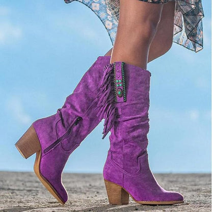 Abigail | Western Cowboy Boots with Fringe